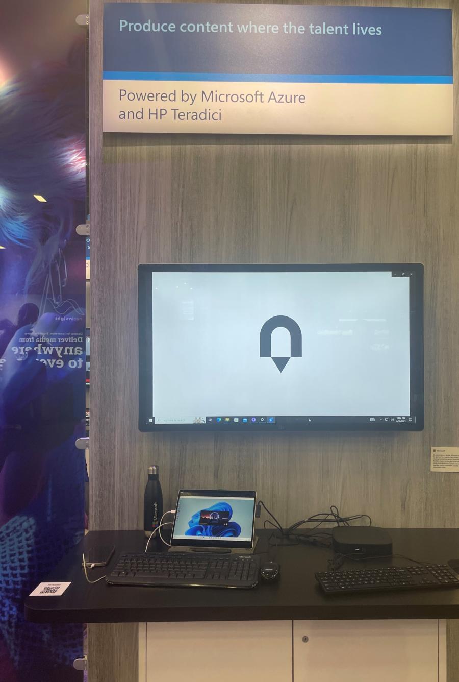 HP Anyware pod at Microsoft Azure booth at NAB 2023